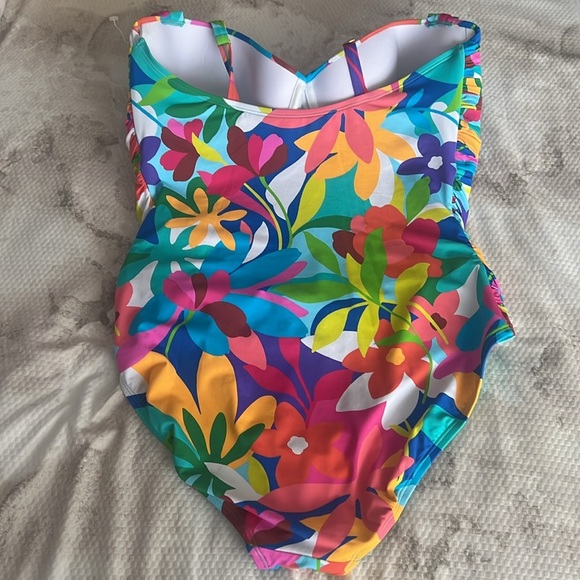 Bleu Rod Beattie Away We Go! Shirred Underwire Mio Swimsuit Size 18W - Picture 5 of 7